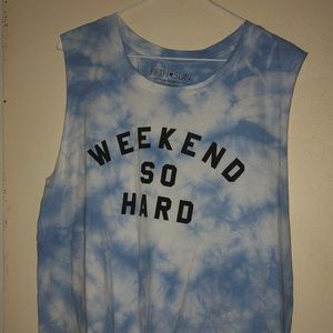 Blue tie dye shirt by; Fifth Sun.